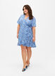 FLASH - Wrap dress with short sleeves, White Blue AOP, Model image number 2