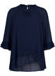 Blouse with asymmetric hem and 3/4 sleeves, Navy Blazer, Packshot image number 0