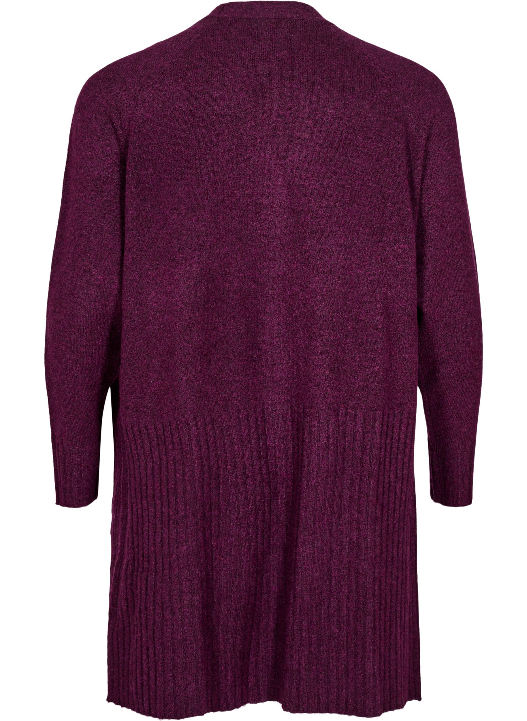 Zizzifashion Long cardigan with pockets, Potent Purple Mel., Packshot image number 1