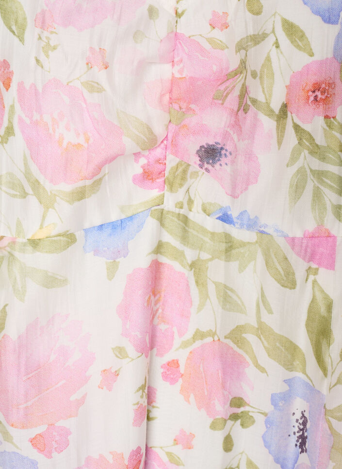 Floral empire line dress with a wide V-neck, White, Packshot image number 2