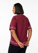 Oversize T-shirt with sporty print, Dark Bordeaux, Model image number 2