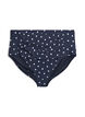 High-waisted bikini bottoms with polka dots, Black, Packshot image number 0