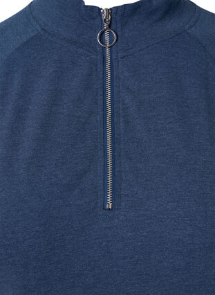 Jumper with zip and pocket, Insignia Blue Mel. , Packshot image number 2