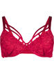 Full coverage lace bra with string details, Rhythmic Red, Packshot image number 0