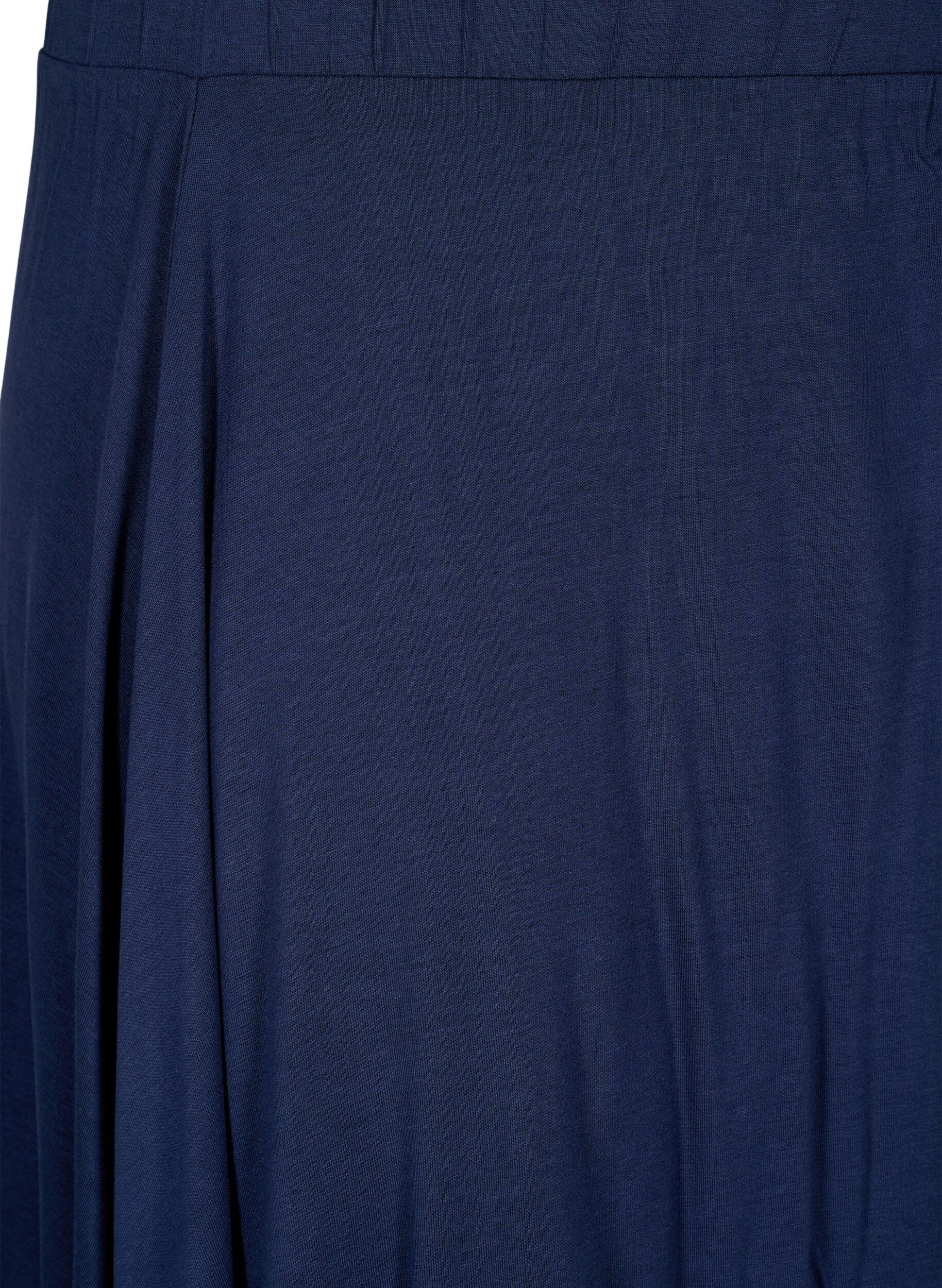Zizzifashion Loose viscose skirt, Blue, Packshot image number 2