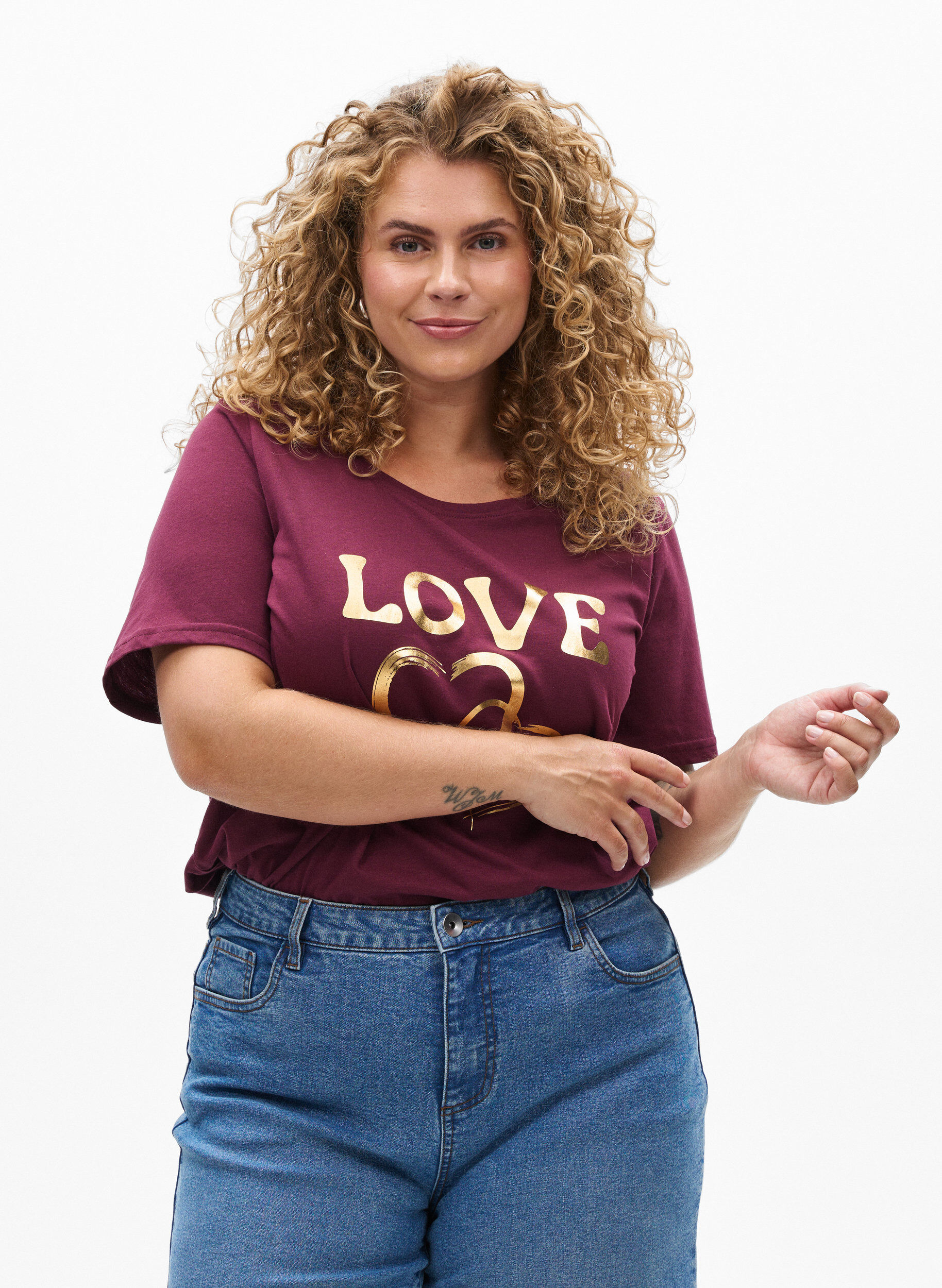 FLASH - T-shirt with print, Red, Model