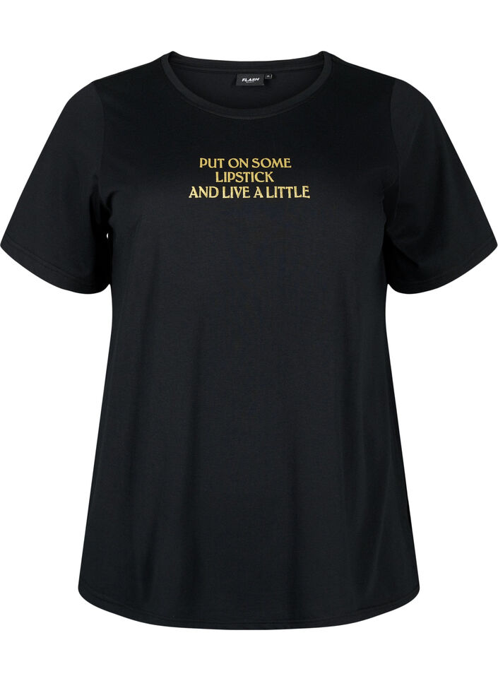 FLASH - T-shirt with motif, Black Lips, Packshot image number 0