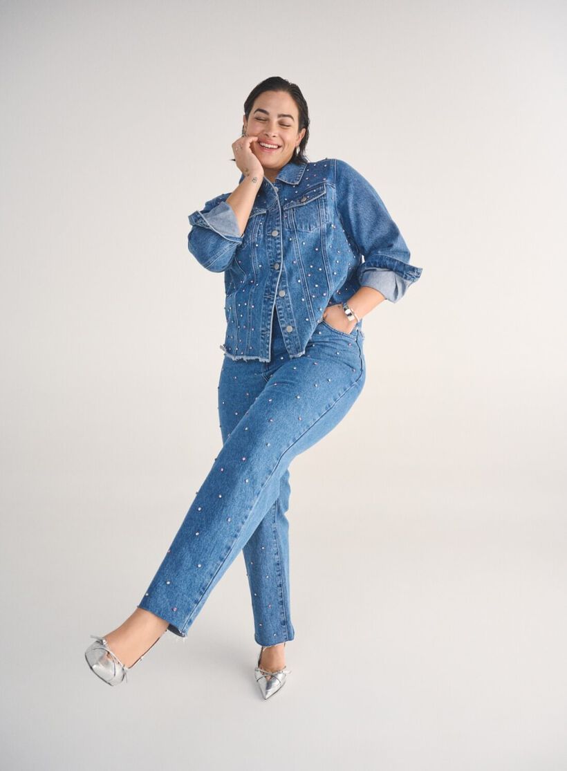 Denim with rhinestones, , Model