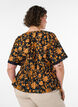 Floral cotton blouse with tie-fastening, Orange, Model image number 2