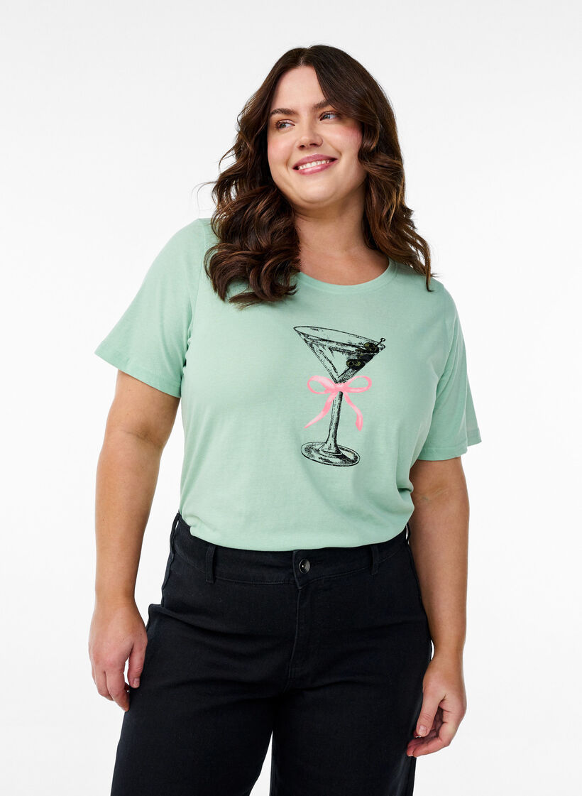 FLASH - T-shirt with motif, Green, Model image number 0