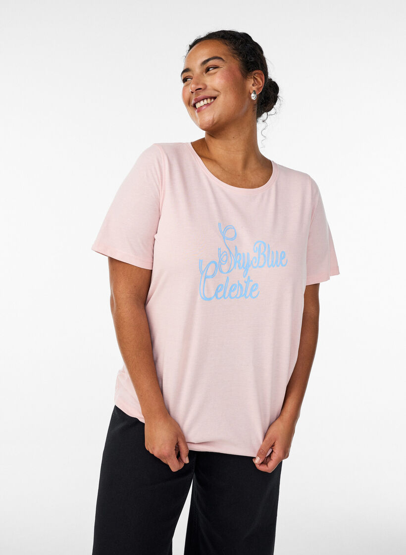 T-shirt with motif, Red, Model image number 0