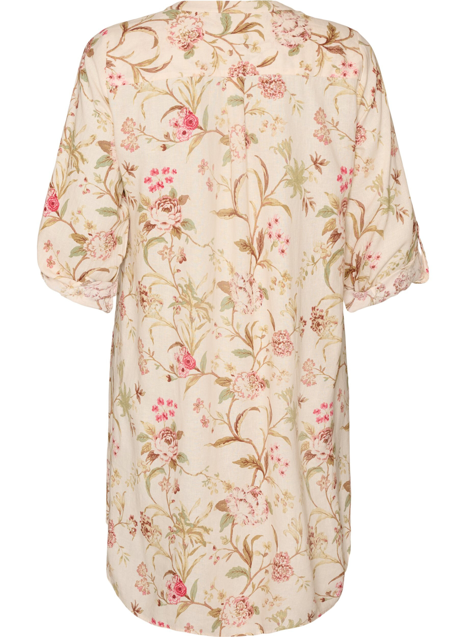 ZizzifashionLong shirt in linen and viscose, Vanilla, Packshot image number 1