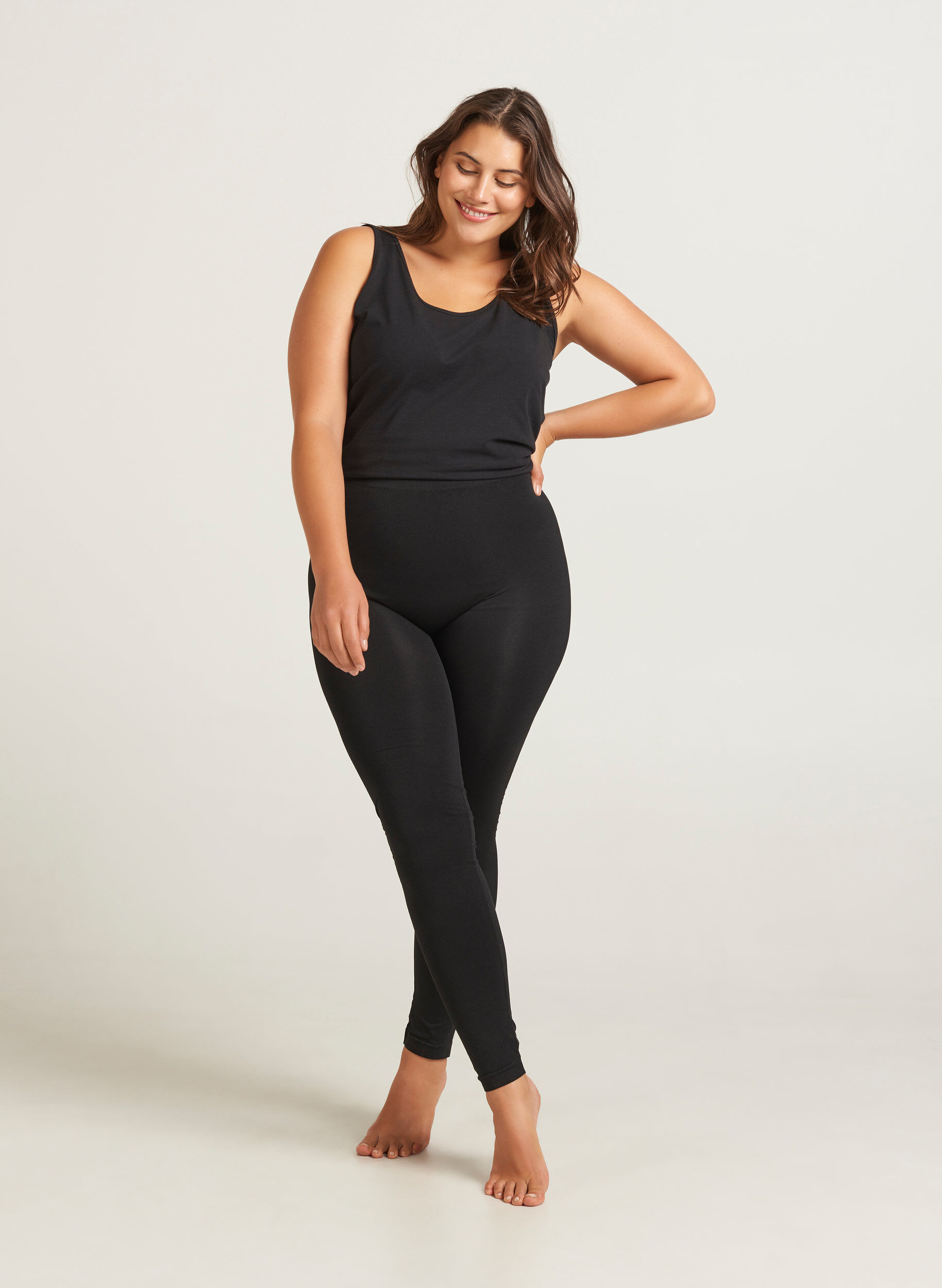 Zizzifashion Seamless leggings, Black, Model image number 0