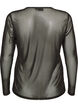 Sheer mesh blouse with rhinestones, Black, Packshot image number 1