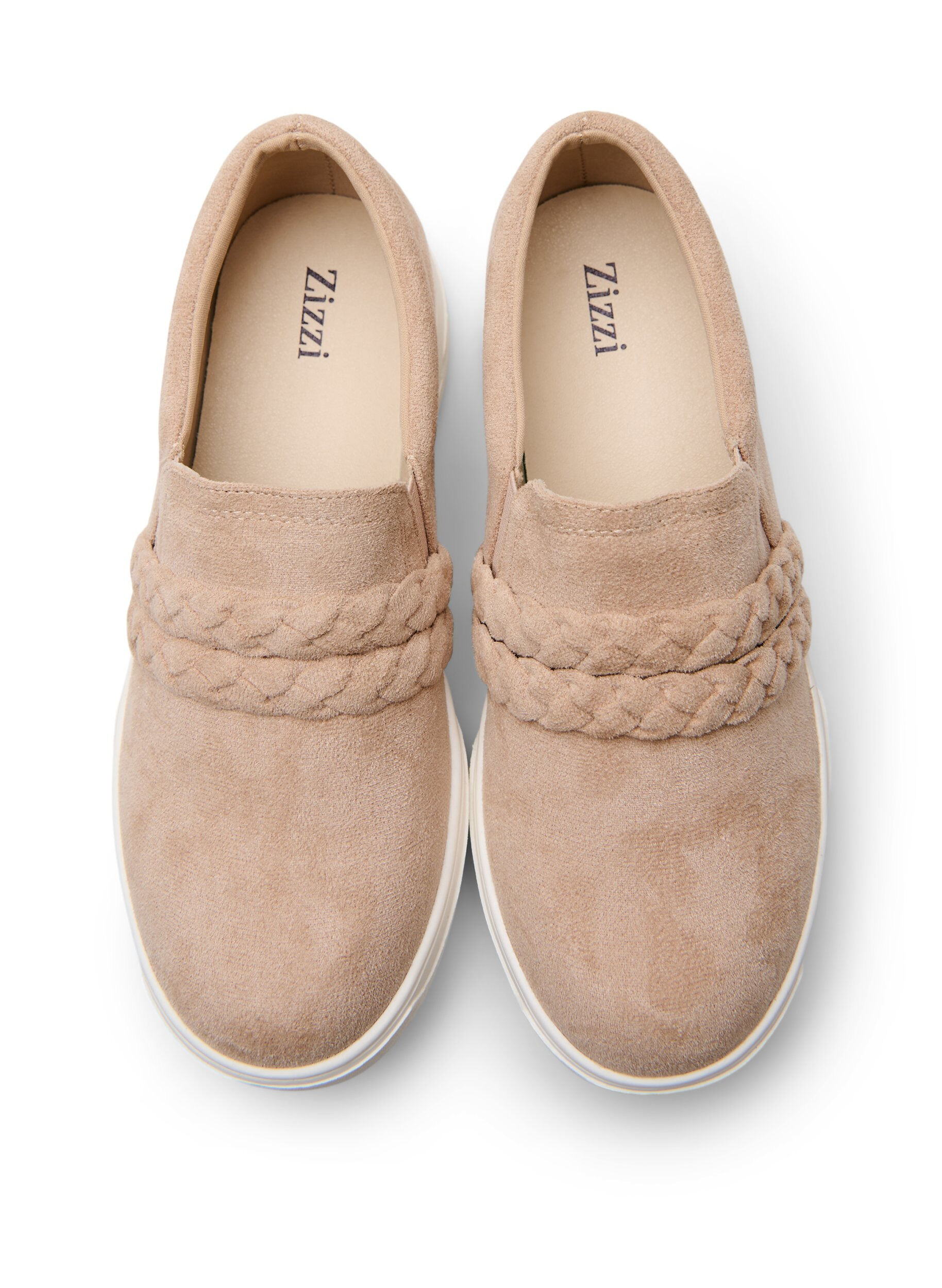 Zizzifashion Shoes in faux suede with braided straps, Beige, Packshot image number 2