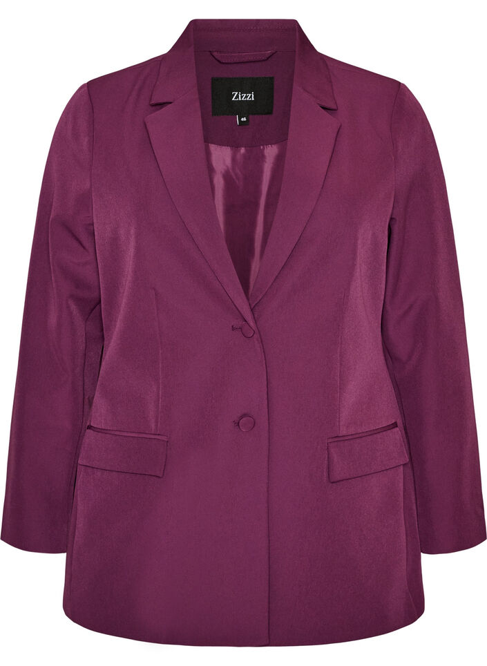 Classic blazer with button fastening, Purple, Packshot image number 0