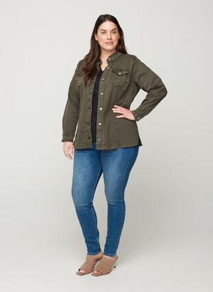 Short cotton jacket, Army Green, Model image number 3