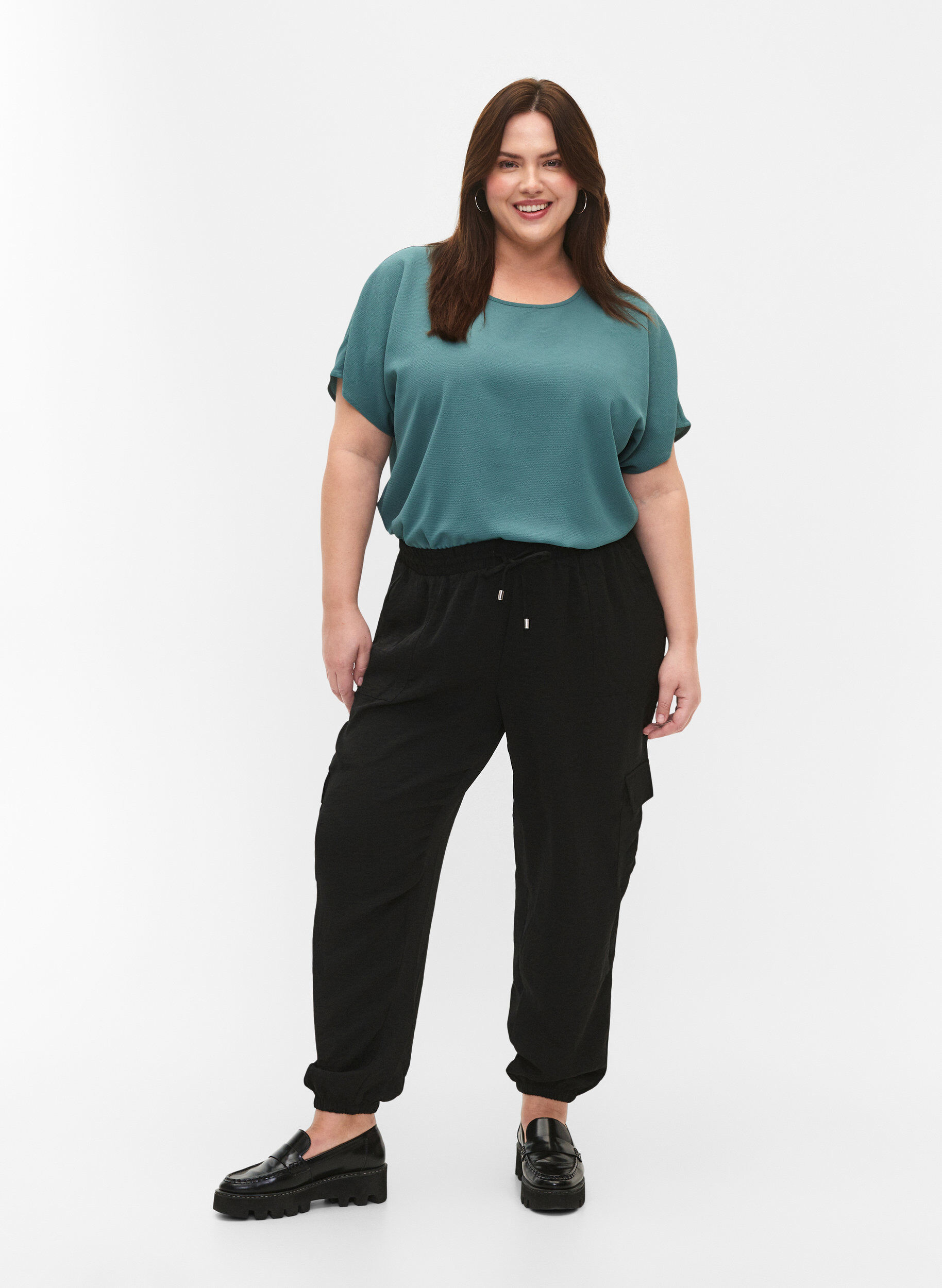 Zizzifashion Trousers with cargo pockets, Black, Model image number 0