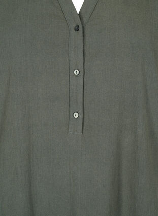 FLASH - Short sleeved midi dress in cotton, Balsam Green, Packshot image number 2