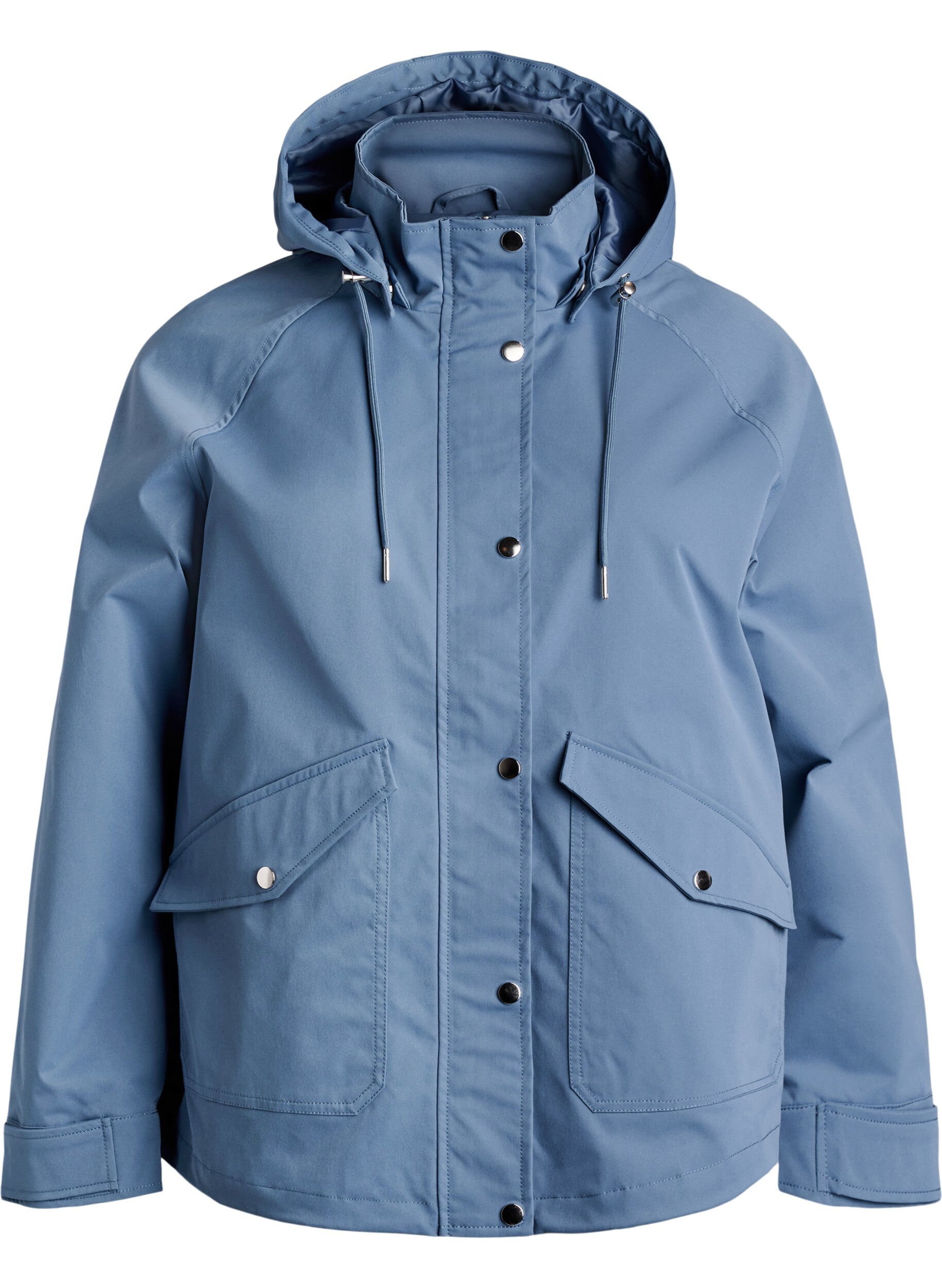 Short spring jacket with detachable hood