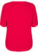 Short-sleeved blouse with V-neck, Red, Packshot image number 1