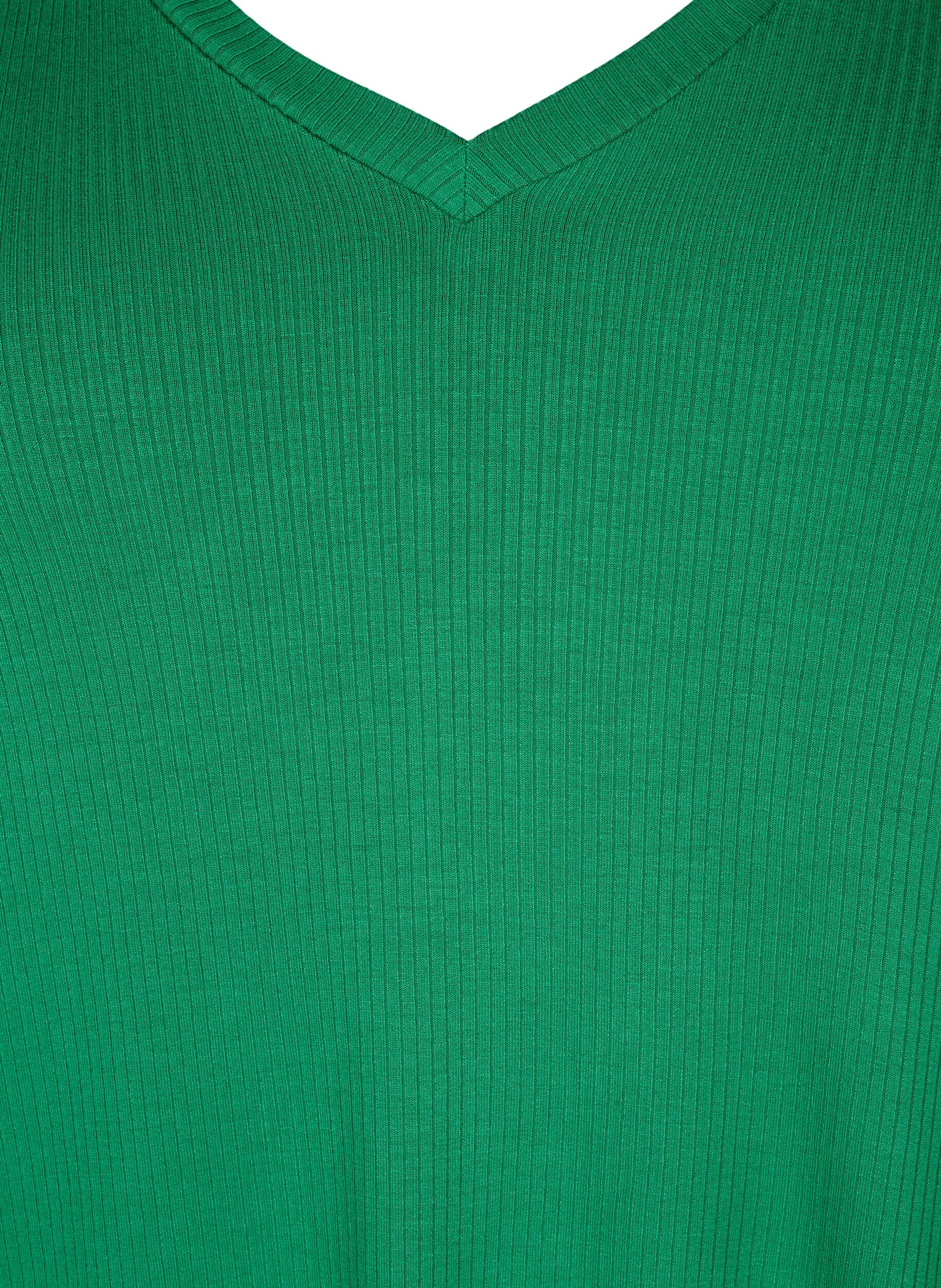 Zizzifashion Ribbed T-shirt with LENZING&trade; ECOVERO&trade; Viscose, Jolly Green, Packshot image number 2