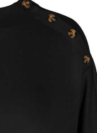 Plain poncho with buttons, Black, Packshot image number 3