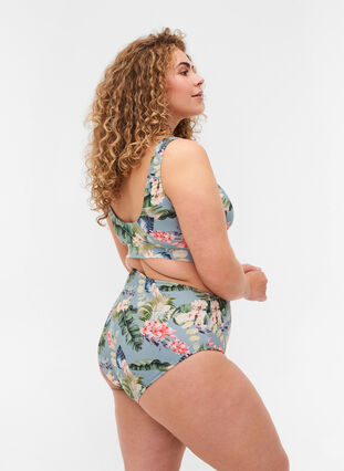 High-waisted bikini bottoms with print, Kolyptus Print, Model image number 1