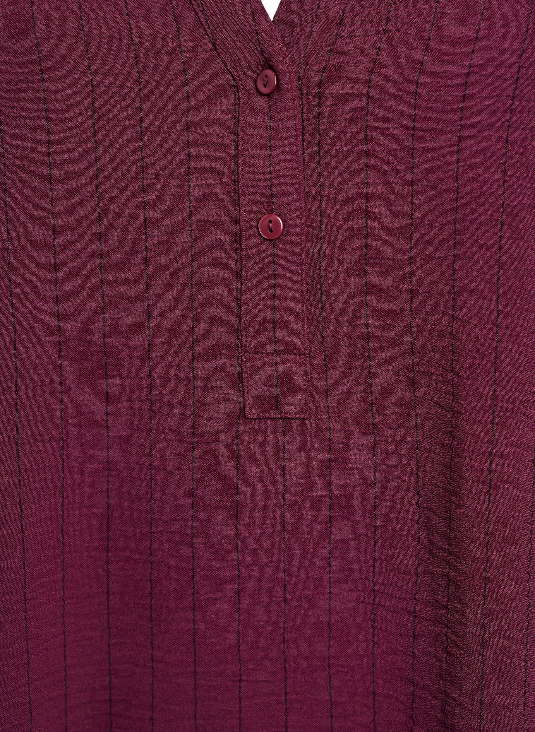 Zizzifashion Pinstripe shirt blouse, Red, Packshot image number 2