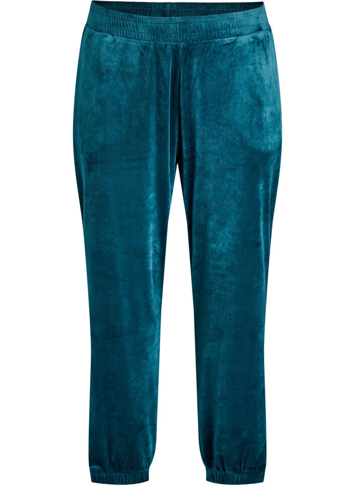 Loose velvet trousers, Green, Packshot image number 0