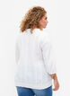 Viscose blouse with 3/4 sleeves and smock, Bright White, Model image number 1