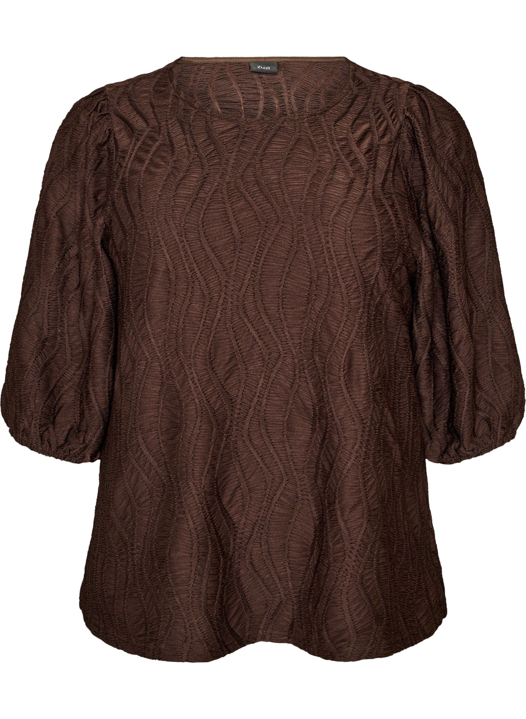 Blouse with texture and 3/4 sleeves