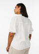 Blouse in linen and viscose with 1/2 sleeves, White, Model image number 2