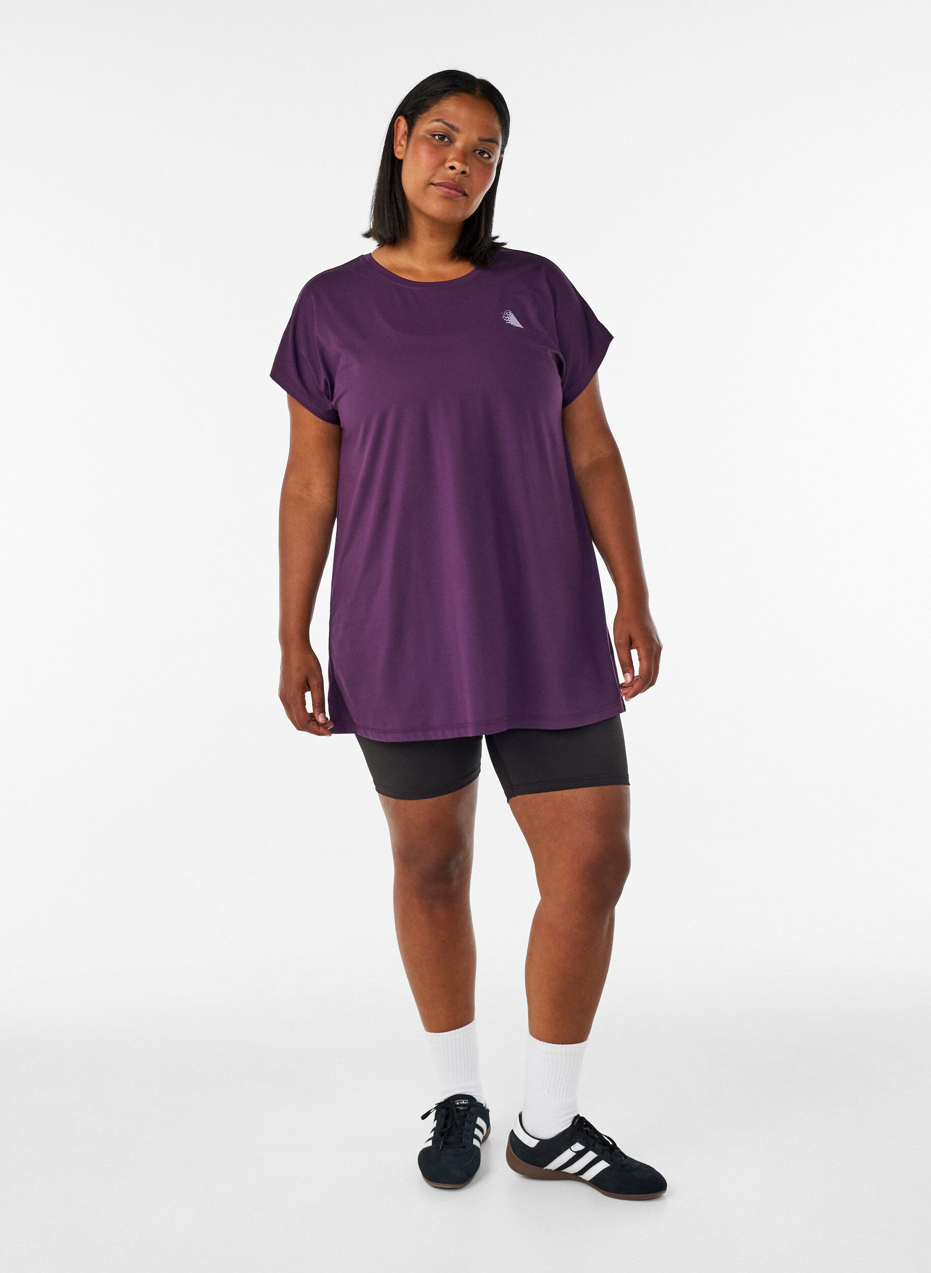 ZizzifashionLong workout T-shirt, Purple, Model image number 1