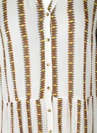 Striped viscose dress with button fastening, White Comb, Packshot image number 2