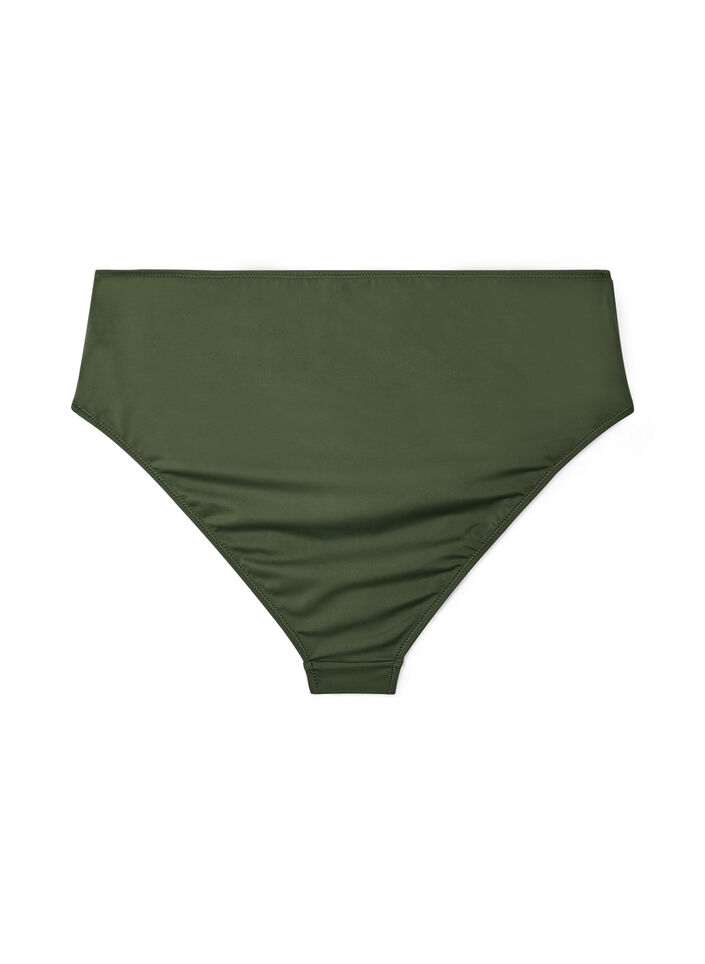 High-waisted Tai bikini briefs with gold detail, Green, Packshot