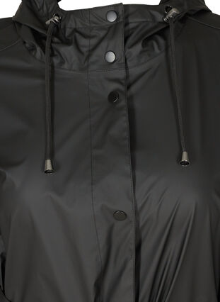 Rain jacket with hood, Black, Packshot image number 2