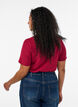 Basic plain cotton t-shirt, Red, Model image number 2