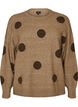 Knitted blouse with a dotted pattern, Brown, Packshot image number 0