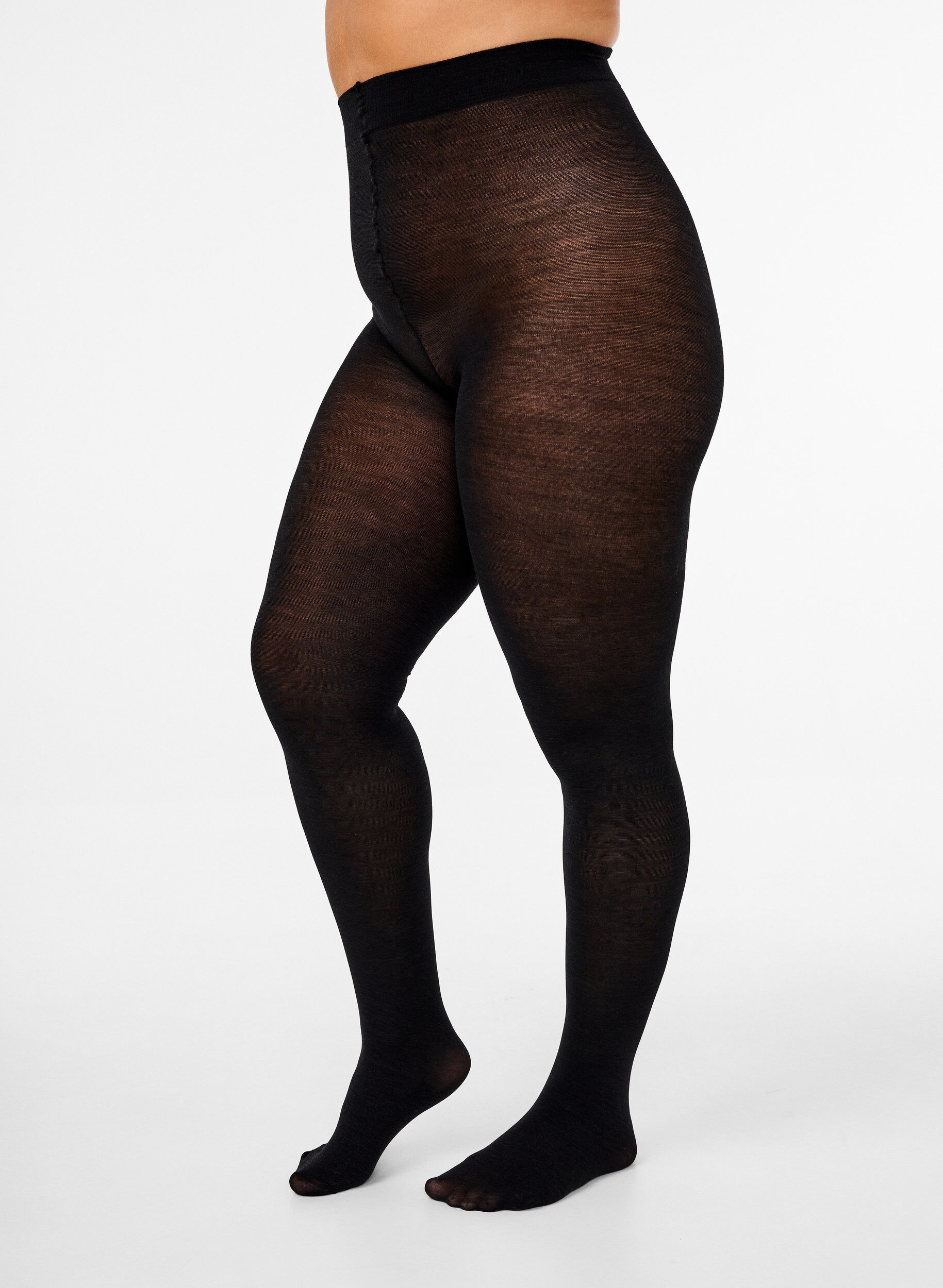 Woollen tights, Black, Model