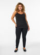 Ribbed jersey top with lace trim, Black, Model image number 1