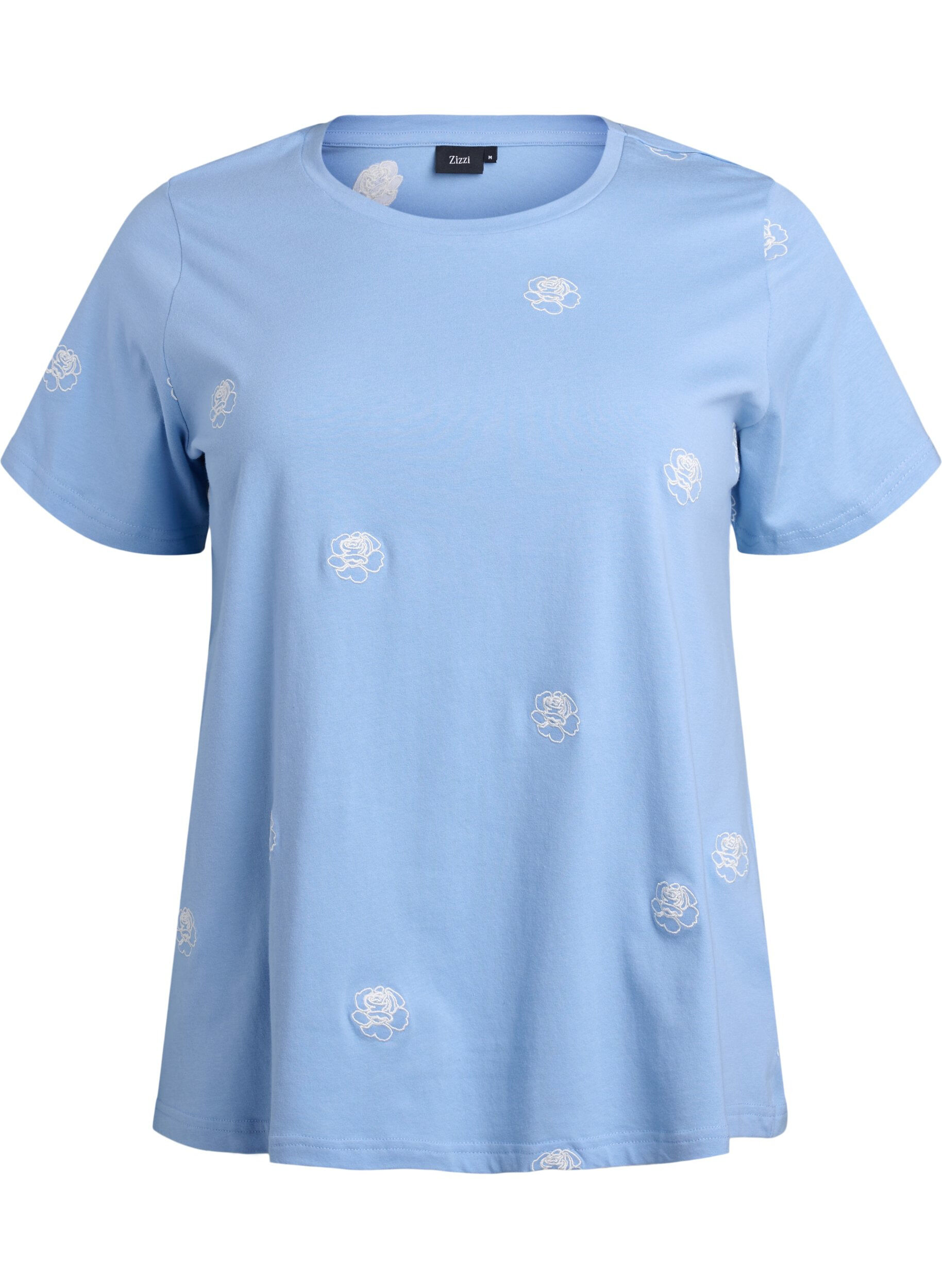 T-shirt in organic cotton with embroidered motifs