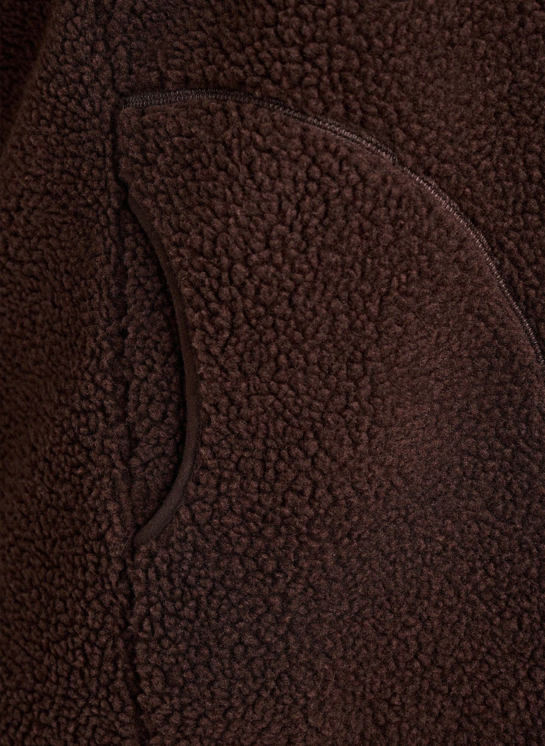 Zizzifashion Teddy fleece gilet with zipper and pockets, Brown, Packshot image number 3