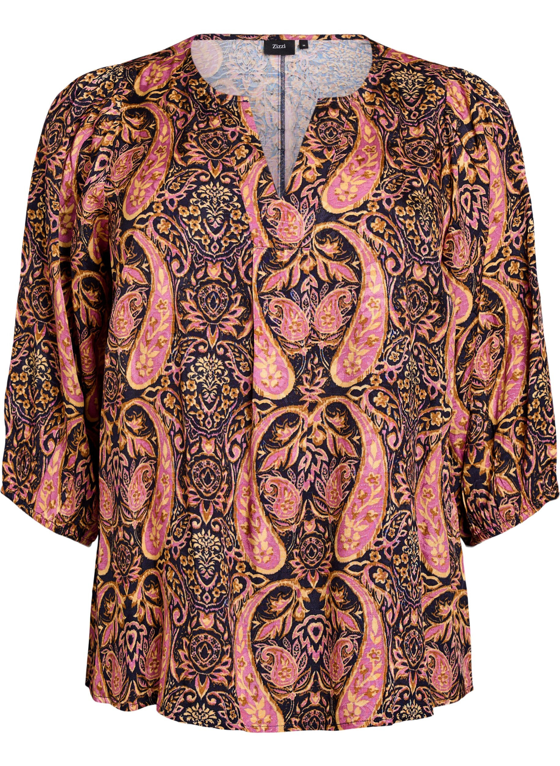Blouse with paisley print and 3/4 sleeves