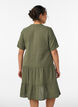 Short A-line dress in cotton muslin, Green, Model image number 2