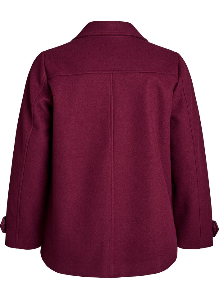 Short coat with double-breasted button closure, Red, Packshot image number 1
