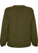 Loose knit sweater with prominent seams, Green, Packshot image number 1