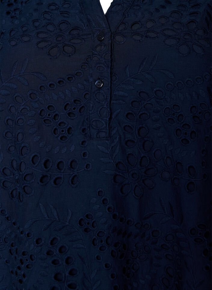 Broderie anglaise dress with ruffle sleeves, Blue, Packshot image number 2