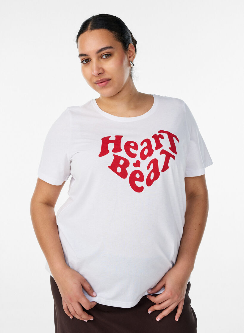 T-shirt with motif, White, Model image number 0
