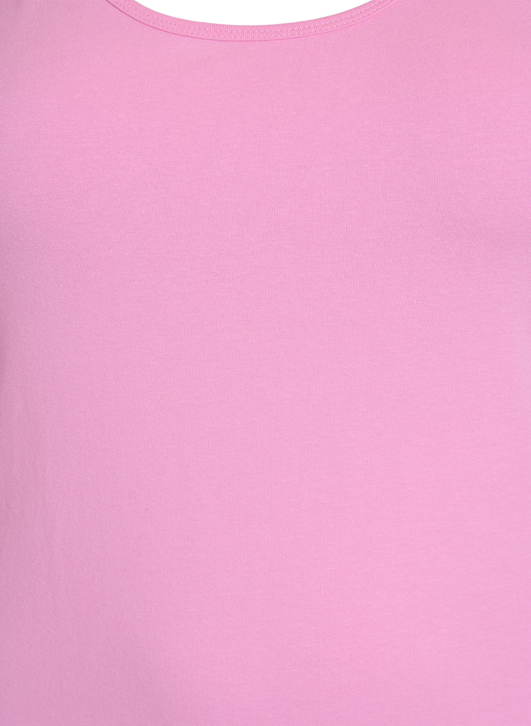 Zizzifashion Solid color basic top in cotton, Pink, Packshot image number 2